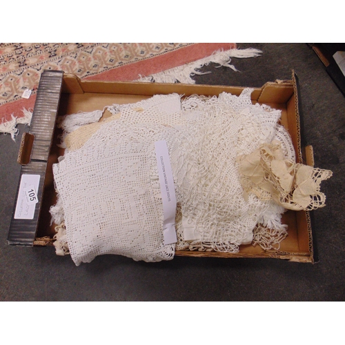 105 - Quantity of vintage lace doilies.