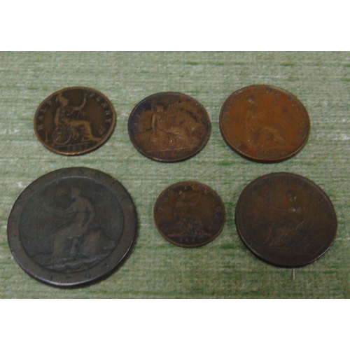 228 - Collection of early copper coins, to include 1807  and 1853 half pennies, etc.