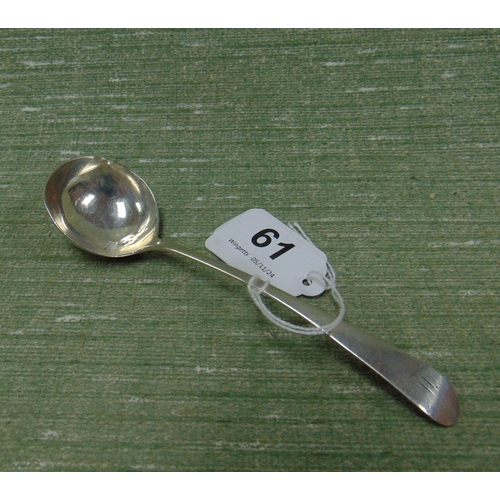 61 - Antique silver spoon, Edinburgh 1804, and a silver pickle fork, maker William Hutton, London 1894.