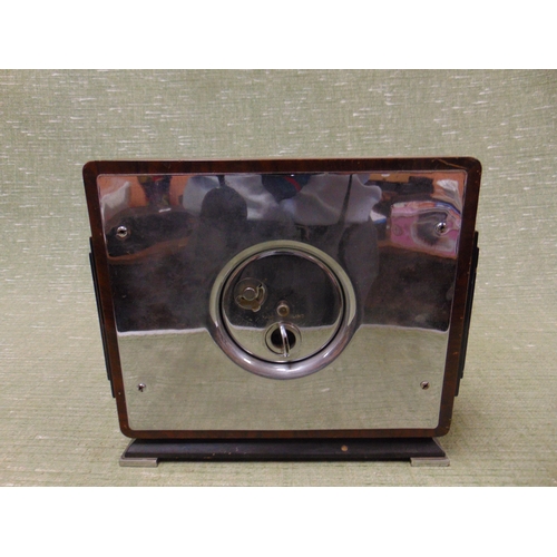 68 - Hughes & Son Wrexham Art Deco mantle clock, 8 x 8.5