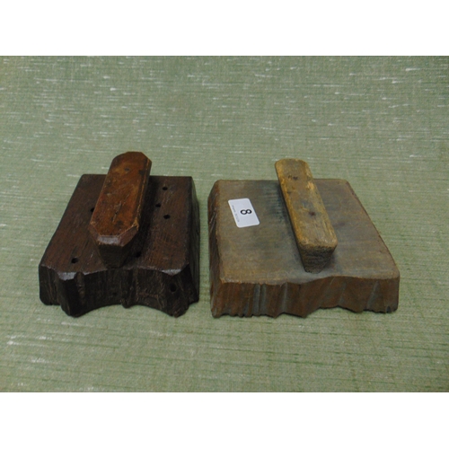 8 - Two wooden printing blocks.