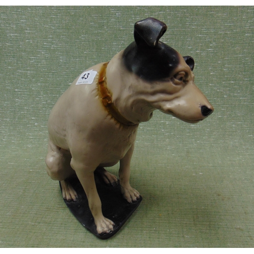 43 - Resin HMV advertising dog figure, Nipper, 14