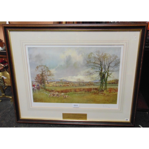 111 - John Kay, framed and glazed limited edition colour print - Hunting scene, signed and numbered in pen... 