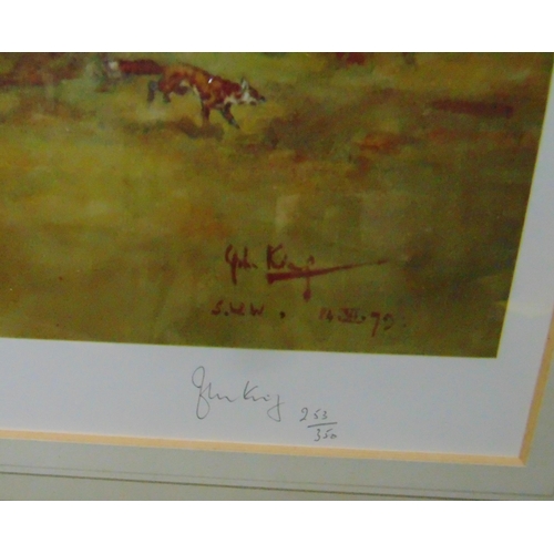 111 - John Kay, framed and glazed limited edition colour print - Hunting scene, signed and numbered in pen... 