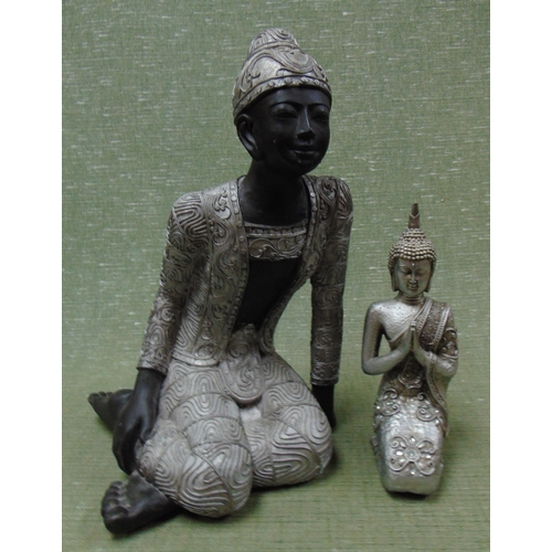 120 - Modern seated deity figure and one other example.