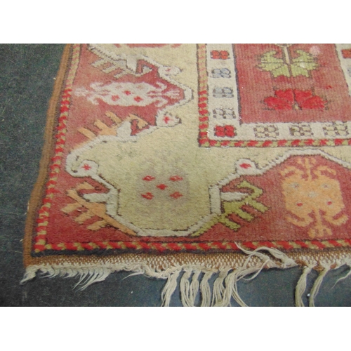 2 - Red and yellow ground Persian runner, having geometric pattern, 105 x28