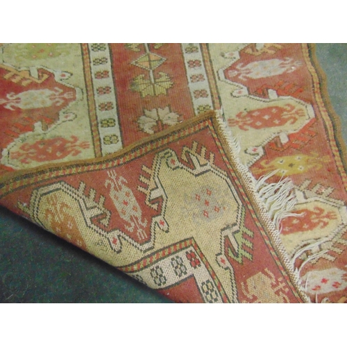 2 - Red and yellow ground Persian runner, having geometric pattern, 105 x28