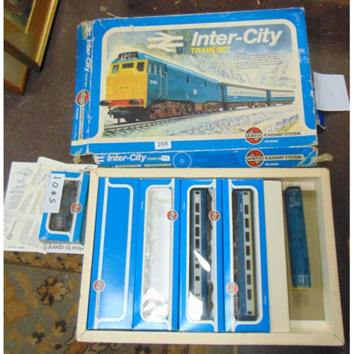 208 - Boxed Airfix 00 scale Intercity train set.