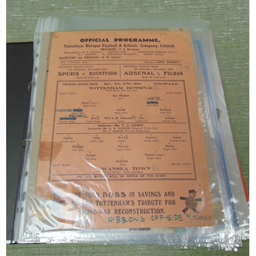 240 - Quantity of sporting ephemera, to include Spurs v Swansea 1945, Horse racing, Rugby Union, etc.