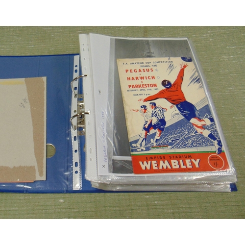 247 - An album of football programmes and autographs, to include Dulwich v Clapton 1938.