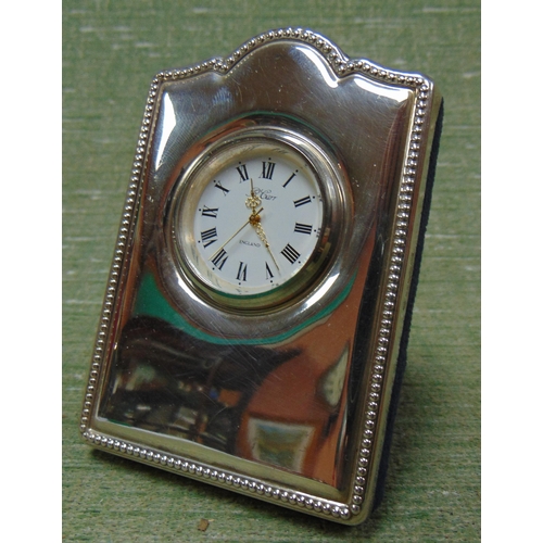 262 - Small silver cased clock, Carr, Sheffield.