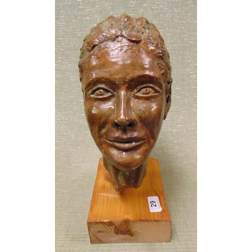 29 - Thompson, '97, studio clay bust of a lady, 13