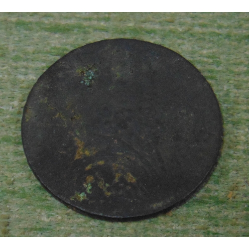 314 - 1789 British half penny Irish miner's arms shield.