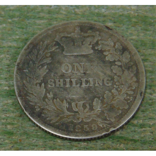 322 - Victoria 1859 shilling.