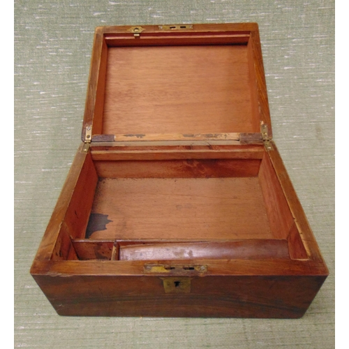 33 - Antique walnut writing box, having lift up lid, 5.5 x 10.5 x 8.5