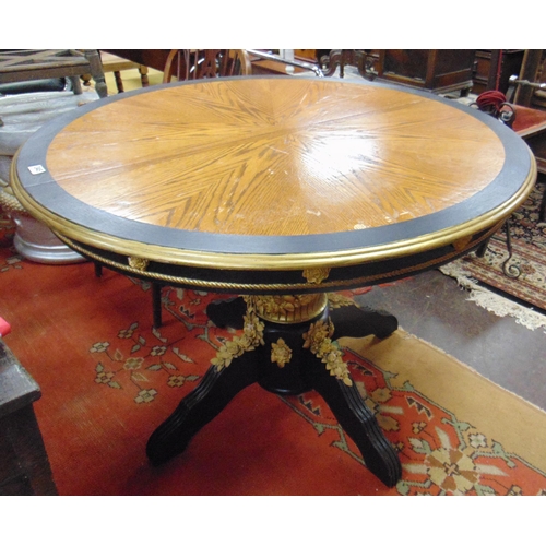 345 - Ornate reproduction centre table, circular top, and having painted gilt highlights.