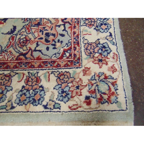 360 - Green and red ground runner, having geometric floral pattern decoration, 150 x 30