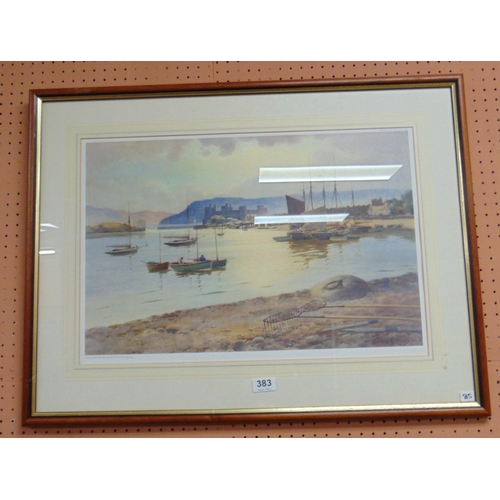 383 - Warren Williams, framed and glazed artist's proof print, Conwy.