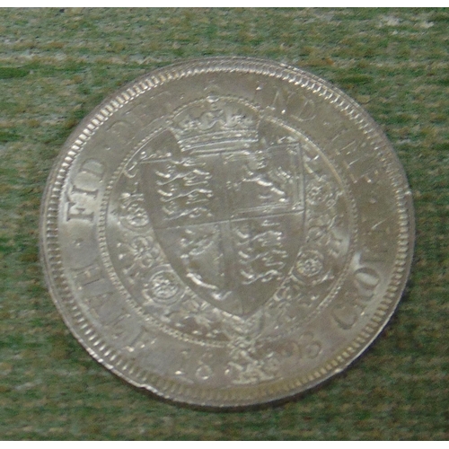 414 - Victoria 1893 near uncirculated half Crown.