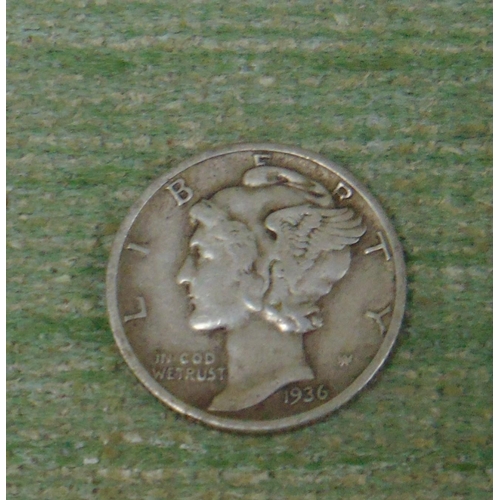 422 - 1936 Liberty Mercury dime.