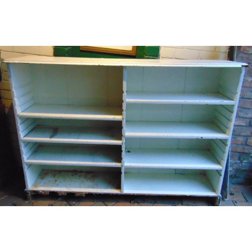 454 - Painted bookcase, having adjustable shelves, 43 x 58 x 12