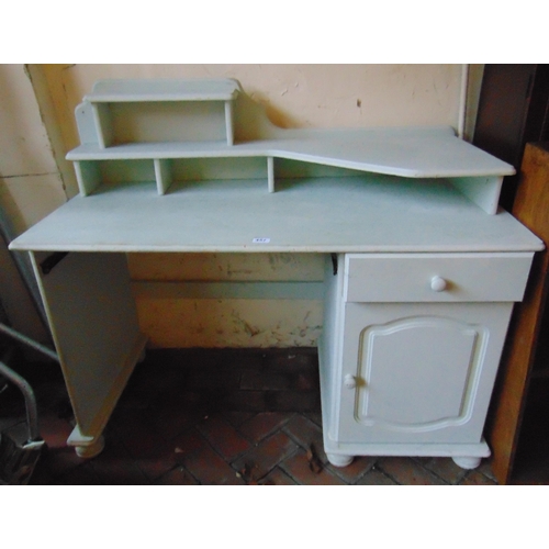 457 - Painted modern pine desk, Edwardian side chair and a bedroom chair.