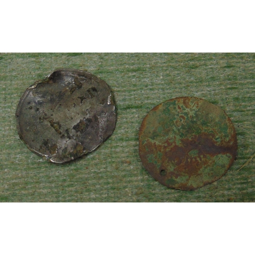 482 - Antique Charles 1st/2nd hammered silver coin and one other example.