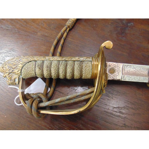 27 - Ornate officer's sword in scabbard, 38