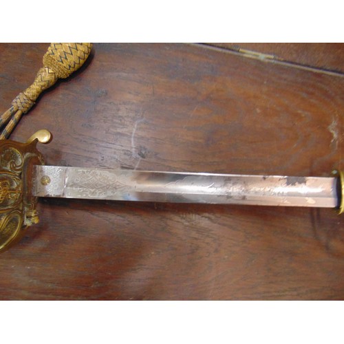 27 - Ornate officer's sword in scabbard, 38