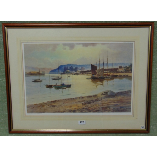 125 - Warren Williams, framed and glazed artist's proof print, Conwy.