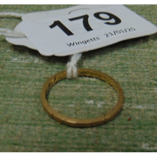 179 - Possibly 9ct gold eternity ring, size N ,1.1 gms.