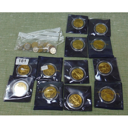 181 - 12 Westminster collection 10 dollar coins, commemorating 2nd World War aircraft.