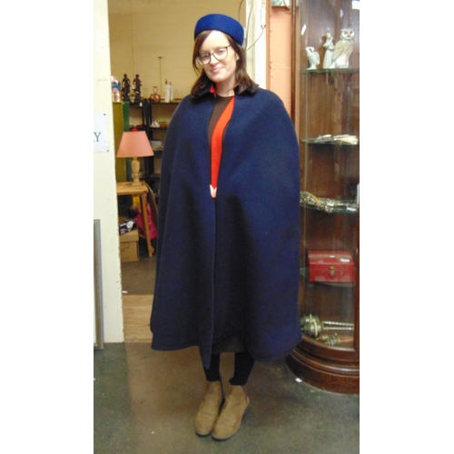 201 - Vintage nurses cape and hat.