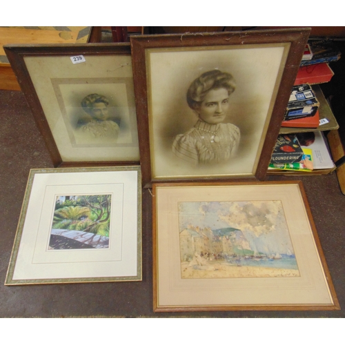 239 - Small quantity of framed and glazed pictures.