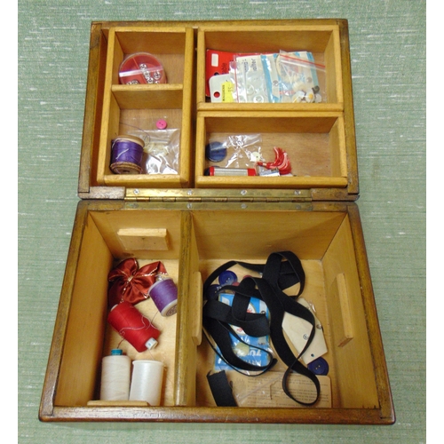 24 - Mahogany sewing box, having fitted interior, 6 x 11 x 8