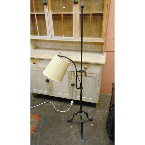 318 - Shaped metal standard lamp.