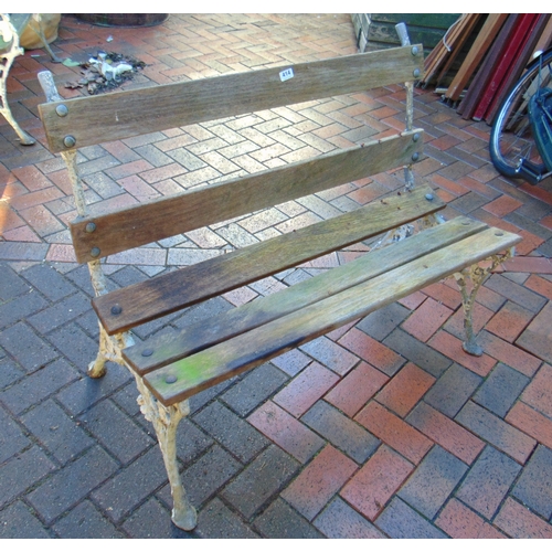 414 - Wooden slatted garden bench, 42