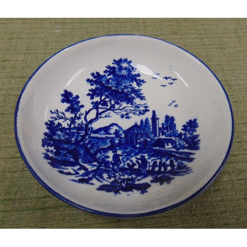 55 - Caughley blue and white transfer dish, having C initial mark to base, 5