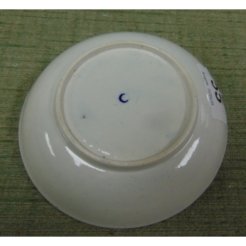 55 - Caughley blue and white transfer dish, having C initial mark to base, 5