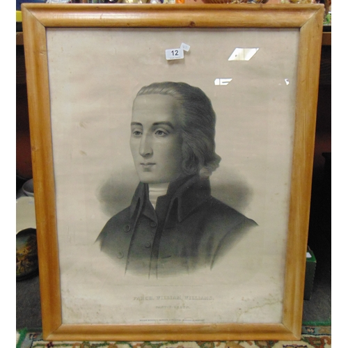 12 - Framed and glazed black and white print, Parch William Williams, Pant y Celyn, 28 x 21