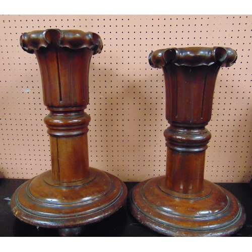 21 - Pair of antique mahogany jardiniere stands, each 19