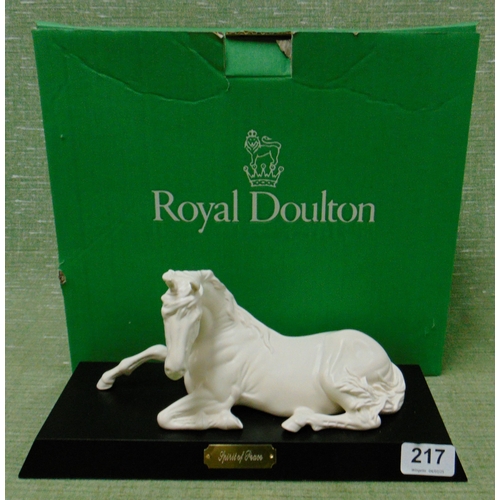 217 - Boxed Royal Doulton matt figure, spirit of peace.