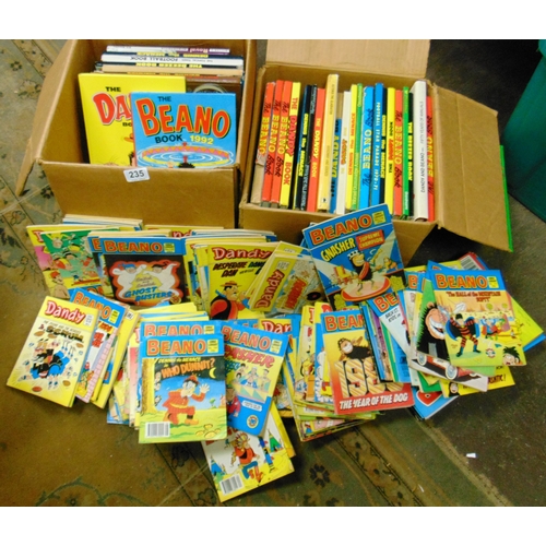 235 - Collection of Beano & Dandy library comics along with a quantity of annuals.