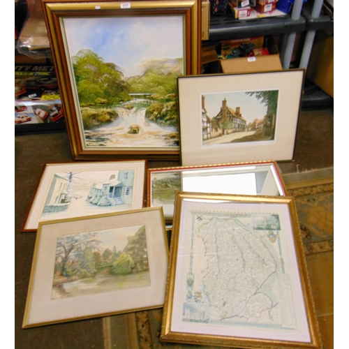 237 - Selection of framed & glazed pictures.