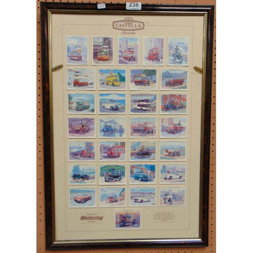 238 - Collection of framed reproduction cigar cards.