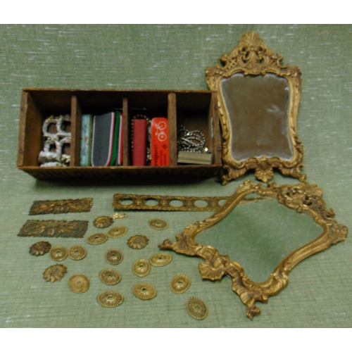 279 - Two gilt mirror and some trinkets.