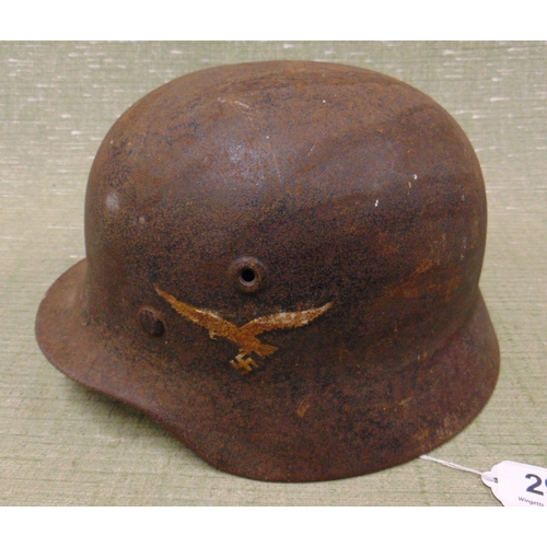 29 - Second World War M35 single Decal Luftwaffe helmet.