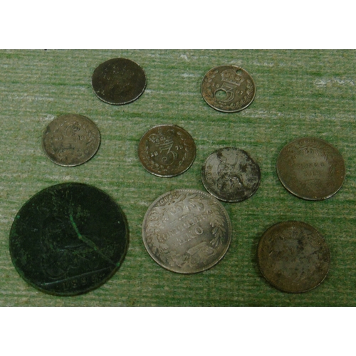 338 - Victoria 1860 sixpence, 3 pence, 1893 penny, 1883 shilling,1842 Victoria groat, etc.