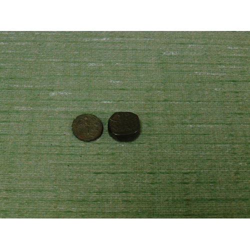 368 - Roman coin circa 200 AD, together with an ancient Indian bronze coin.