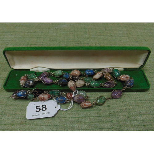 58 - Multicoloured stone necklace.